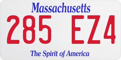 MA license plate 285EZ4