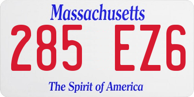 MA license plate 285EZ6