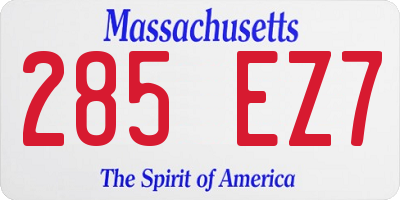 MA license plate 285EZ7