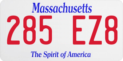MA license plate 285EZ8