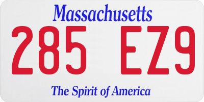 MA license plate 285EZ9