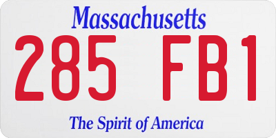 MA license plate 285FB1