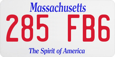 MA license plate 285FB6