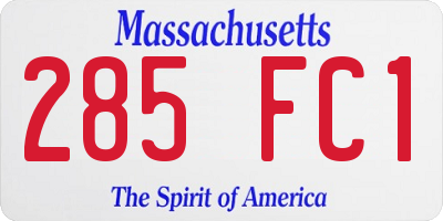MA license plate 285FC1