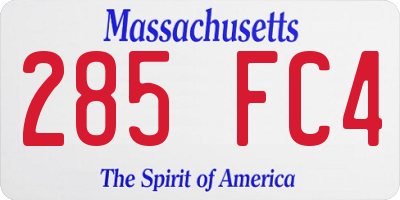 MA license plate 285FC4