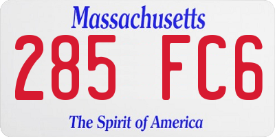 MA license plate 285FC6
