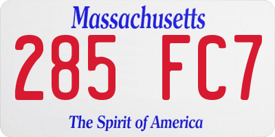 MA license plate 285FC7