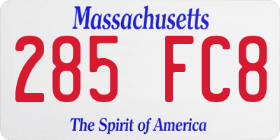 MA license plate 285FC8