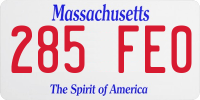 MA license plate 285FE0