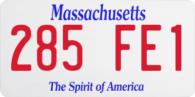 MA license plate 285FE1