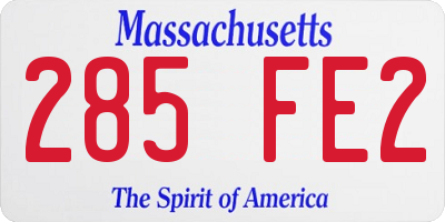 MA license plate 285FE2