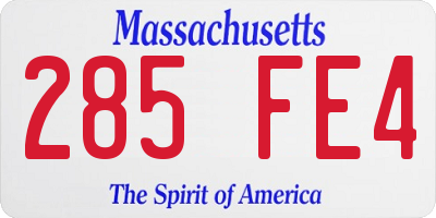MA license plate 285FE4