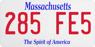 MA license plate 285FE5