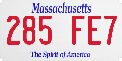 MA license plate 285FE7