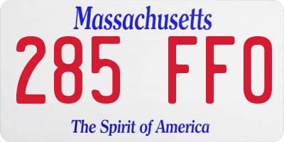 MA license plate 285FF0