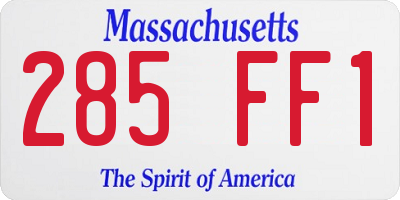 MA license plate 285FF1