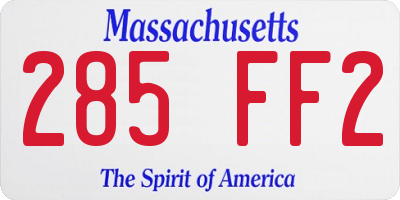 MA license plate 285FF2