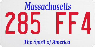MA license plate 285FF4