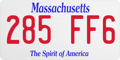 MA license plate 285FF6