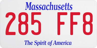 MA license plate 285FF8