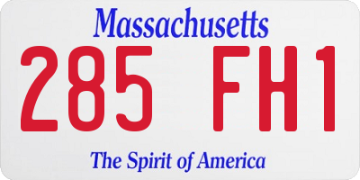 MA license plate 285FH1