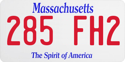 MA license plate 285FH2