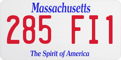 MA license plate 285FI1