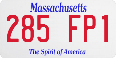 MA license plate 285FP1