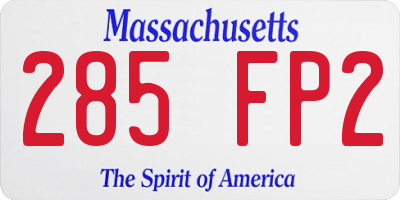 MA license plate 285FP2