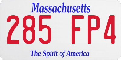 MA license plate 285FP4