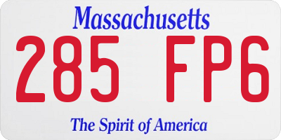 MA license plate 285FP6