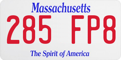 MA license plate 285FP8