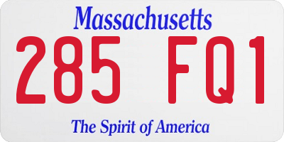 MA license plate 285FQ1