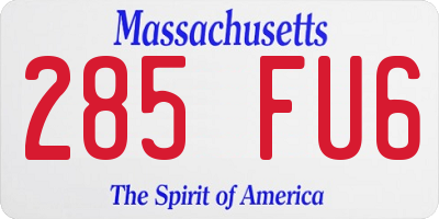 MA license plate 285FU6