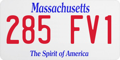 MA license plate 285FV1