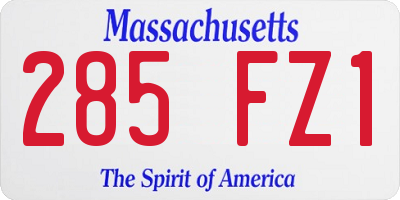 MA license plate 285FZ1