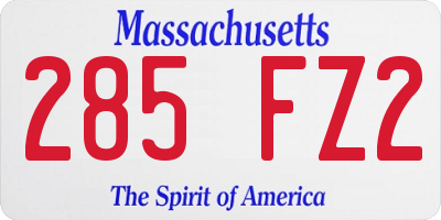 MA license plate 285FZ2