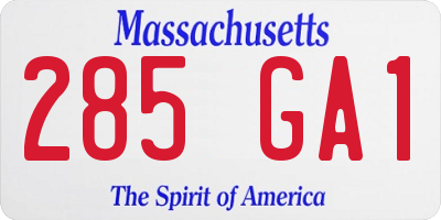 MA license plate 285GA1