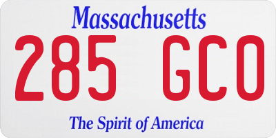 MA license plate 285GC0