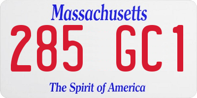 MA license plate 285GC1