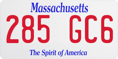 MA license plate 285GC6