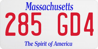 MA license plate 285GD4