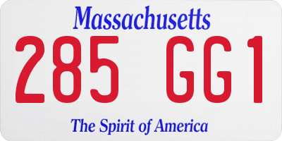 MA license plate 285GG1