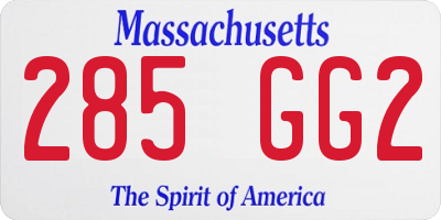 MA license plate 285GG2
