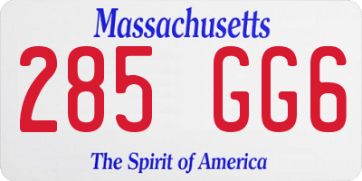 MA license plate 285GG6