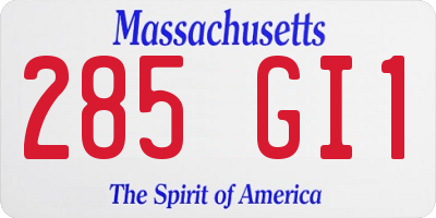 MA license plate 285GI1