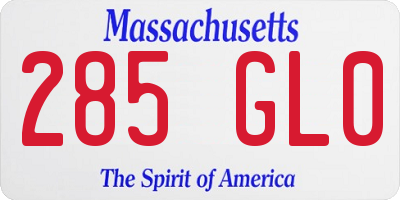 MA license plate 285GL0