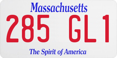 MA license plate 285GL1