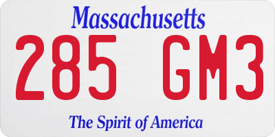 MA license plate 285GM3