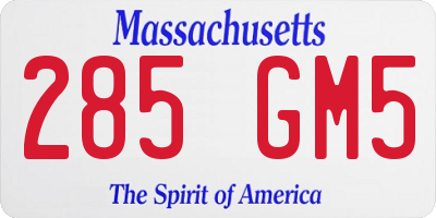 MA license plate 285GM5
